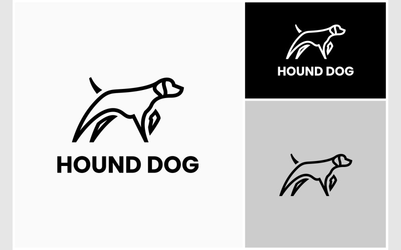 hound dog outline illustration logo original