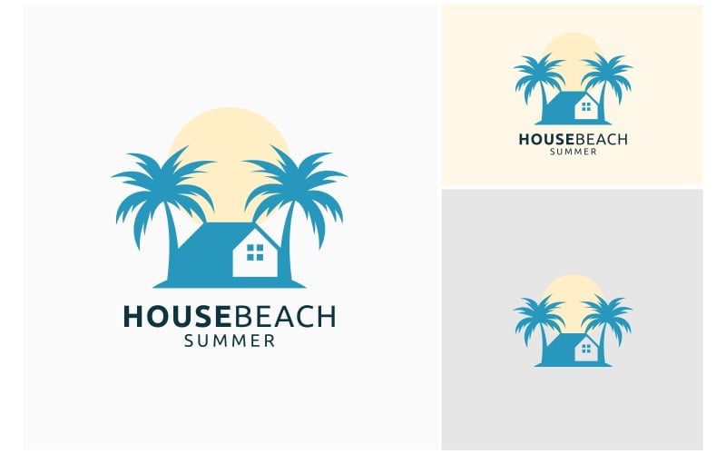 house beach home palm tree logo original
