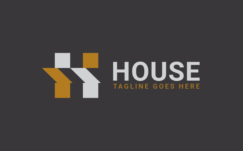 house h letter home logo design template original