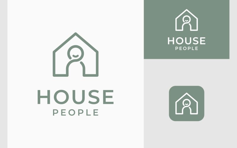 house home smile people logo original