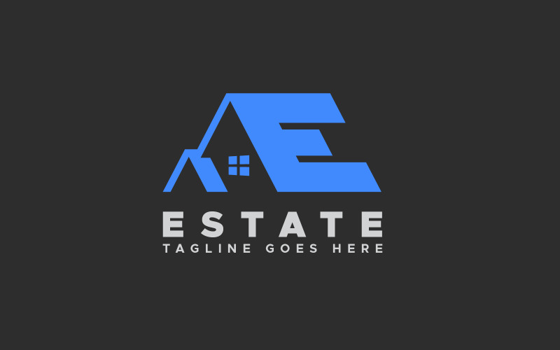 house letter e home logo design template original