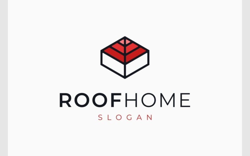house roof d isometric logo original