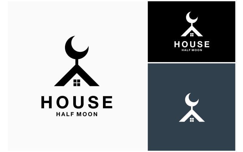 house roof crescent moon logo original