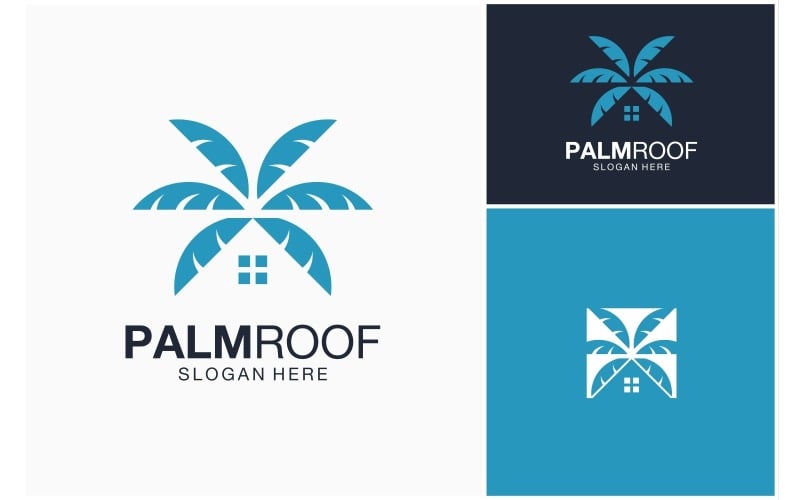 house roof palm leaves logo original