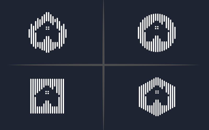 house sound wave home logo design template original