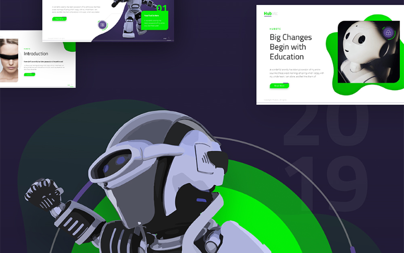 hubotc technology presentation fully animated powerpoint template original