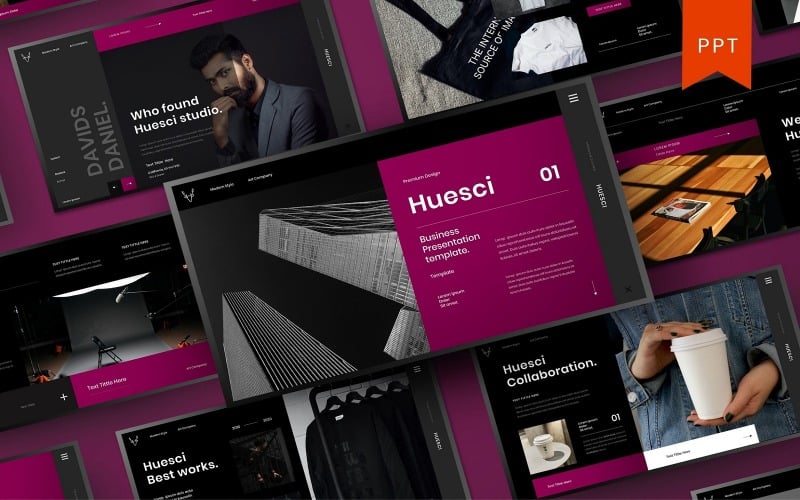 huesci business powerpoint template original