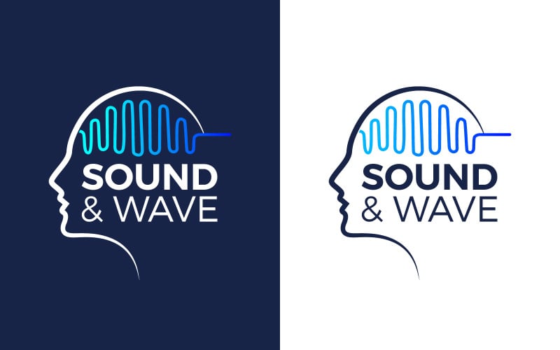 human brain wave logo human sound wave logo design brain wave technology logo design original