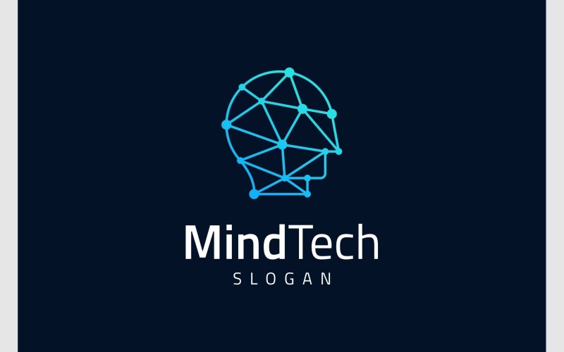 human head connection tech logo original