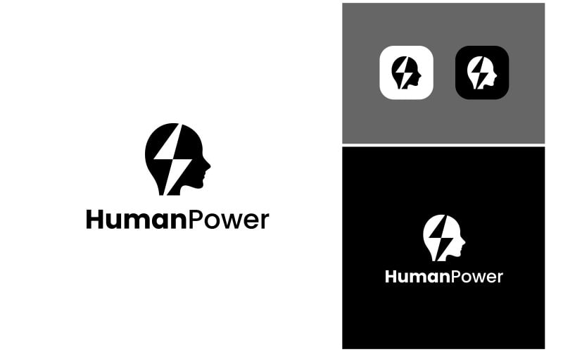 human head power energy logo original