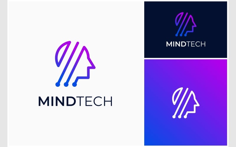 human head technology science logo original