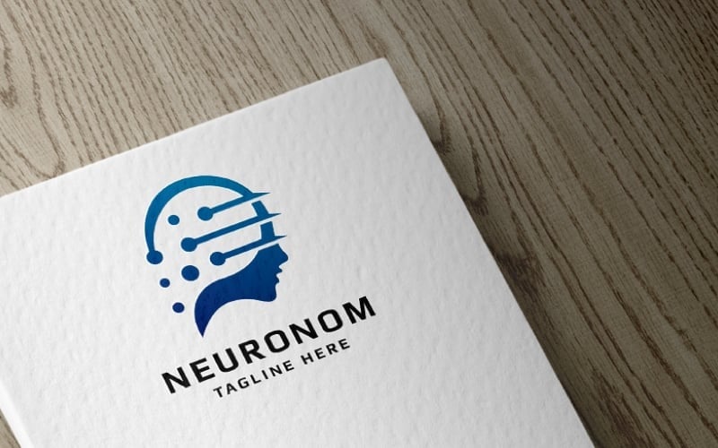 human neurons intelligence logo template original