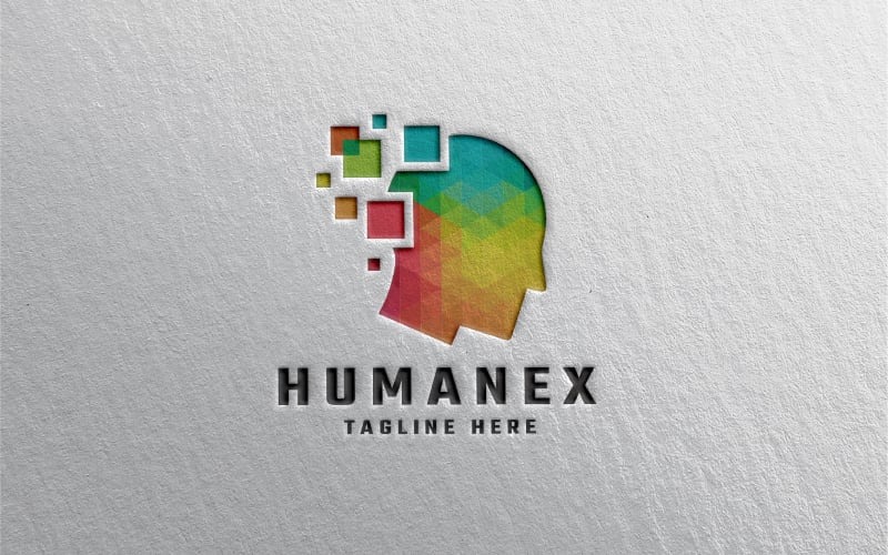 human pixel pro logo template original