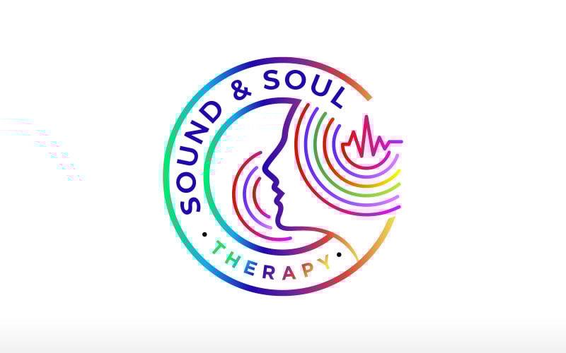 human sound and soul therapy logo sound wave logo mind and brain therapy logo original