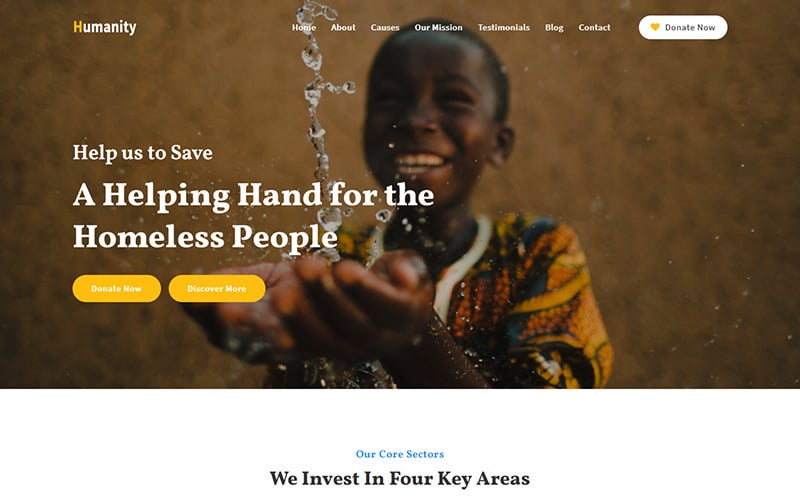 humanity charity amp nonprofit foundation landing page template original