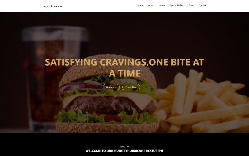 hungryhurricane restaurant landing page template original