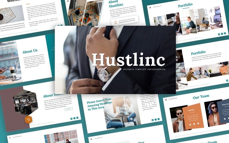 hustlinc business presentation powerpoint template original
