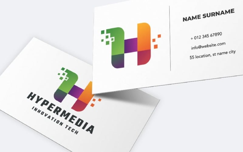 hyper media letter h logo original