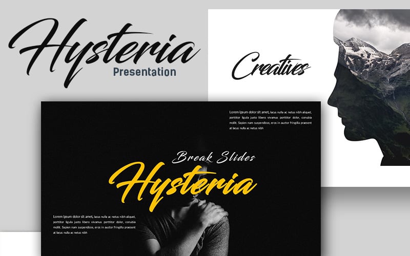 hysteria creative presentation powerpoint template original
