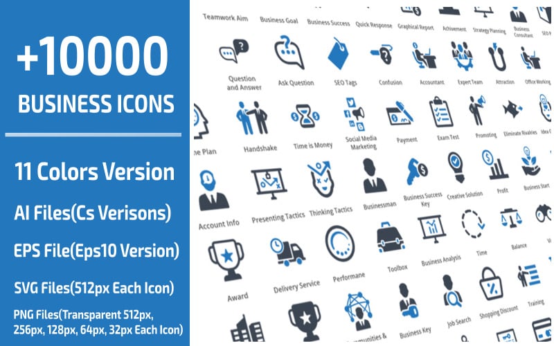 i business professional icon set original