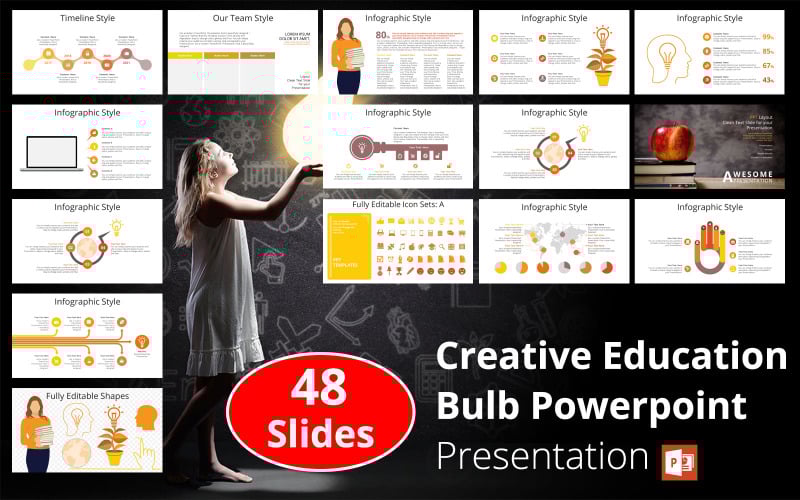 i creative education bulb powerpoint presentation original