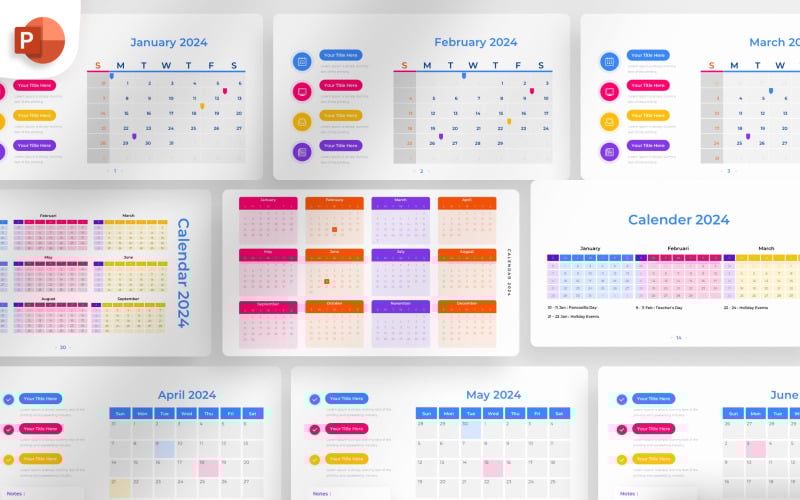 i calendar powerpoint infographic template original