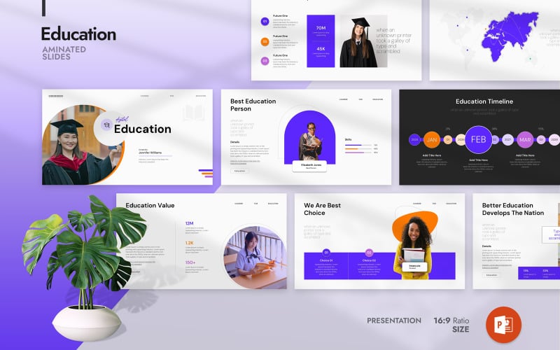 i digital education presentation template original