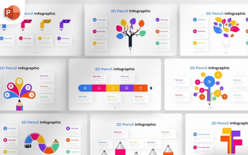 i d pencil powerpoint infographic template original
