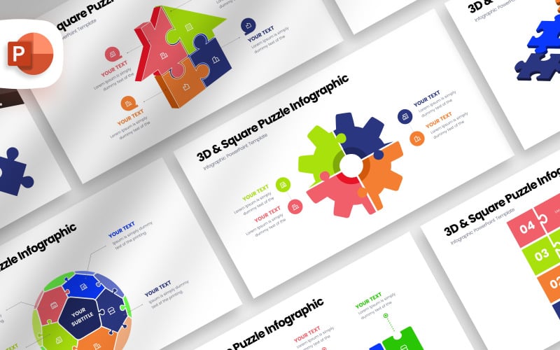 i d and square puzzle infographic presentation template original