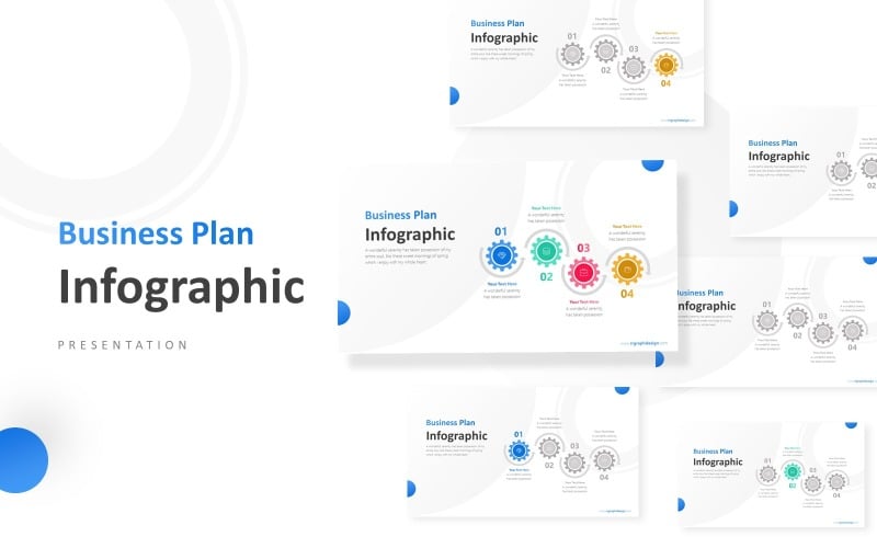 i colorful gears process infographic presentation powerpoint template original