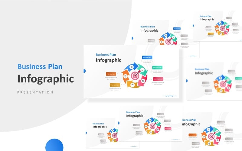 i step circular arrows infographic presentation powerpoint template original