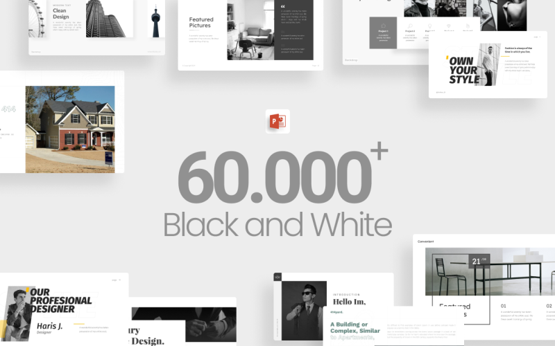 i black and white bundle powerpoint template original