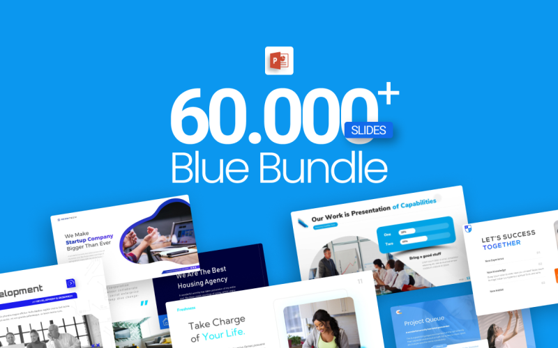 i blue bundle powerpoint template original
