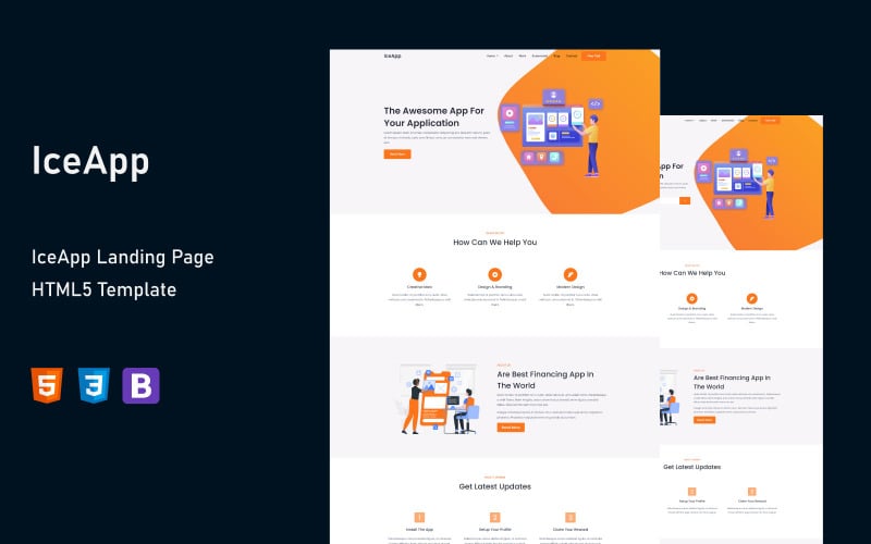 iceapp app landing page html bootstrap template original