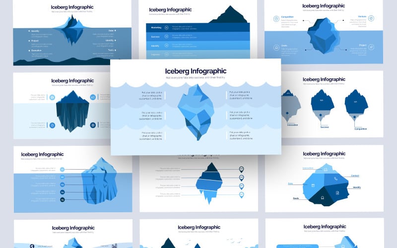 iceberg vector infographic powerpoint template original