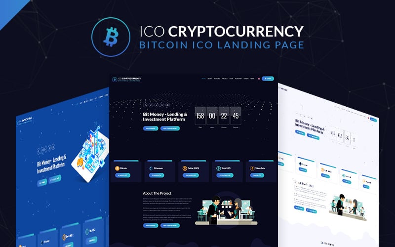ico cryptocurrency bitcoin landing page template original