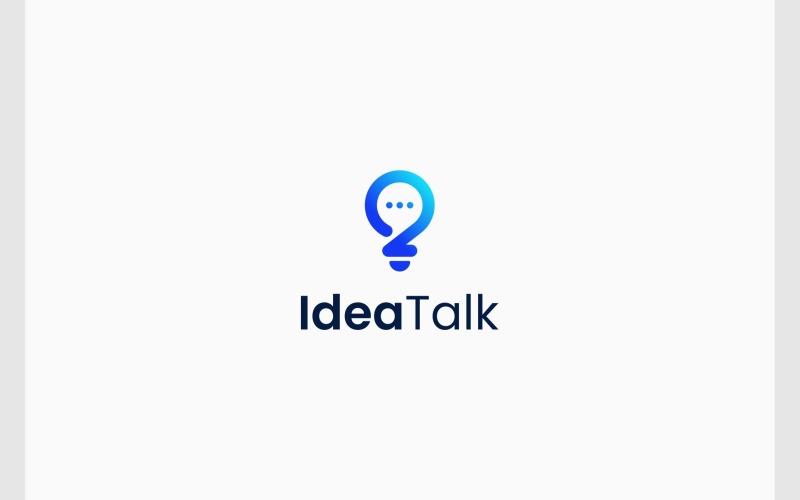 idea talk lightbulb bubble chat logo original