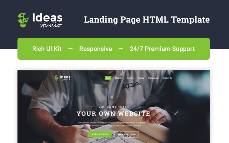 ideas studio design studio html landing page template original