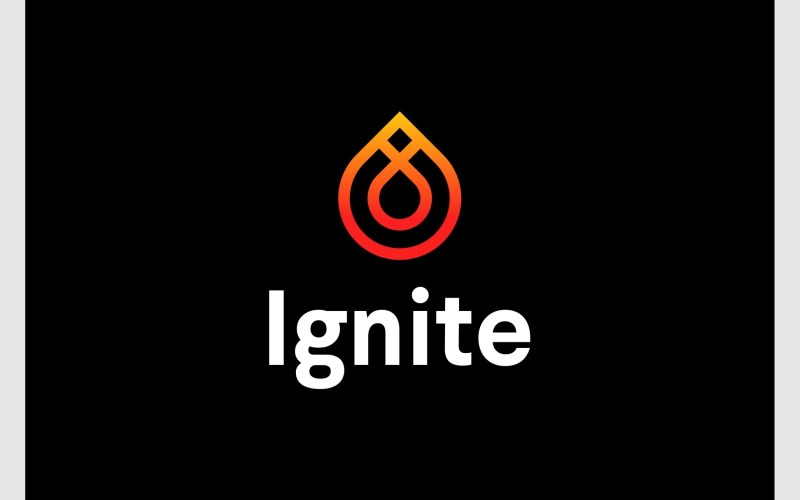 ignite fire hot simple logo original