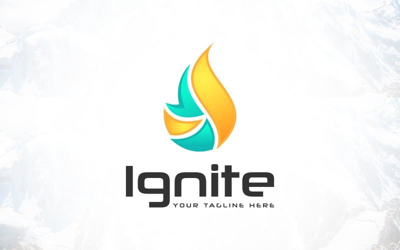 ignite flame flare fire logo design original