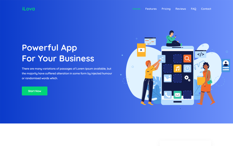 ilova app landing page html template original