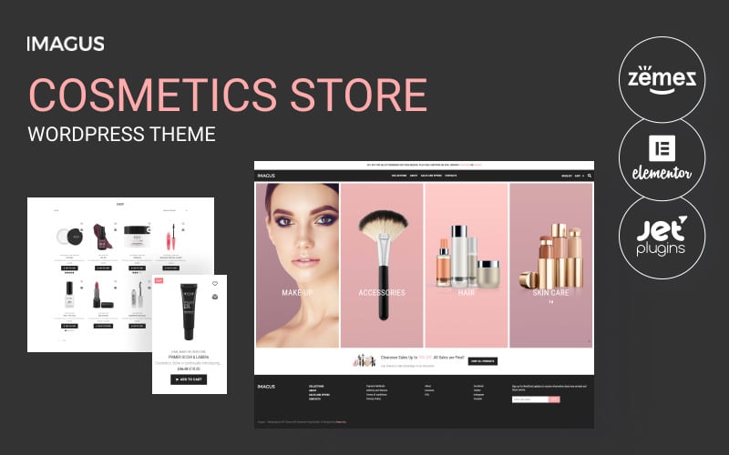 imagus cosmetics store beauty center elementor wordpress theme original