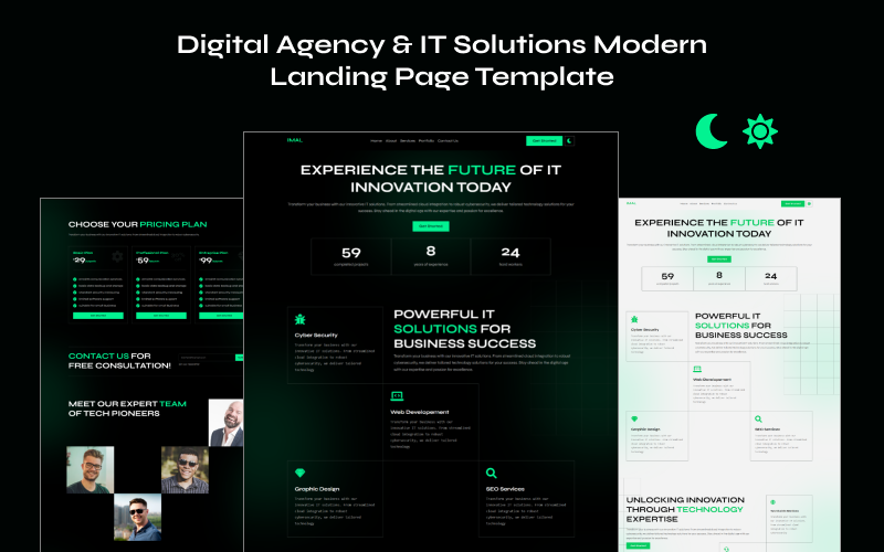 imal creative agency business services modern landing page template original