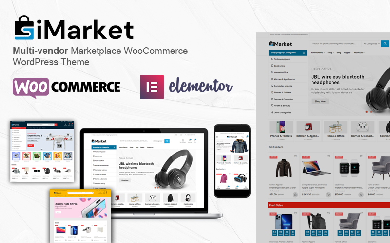 imarket multi vendor marketplace woocommerce wordpress theme original