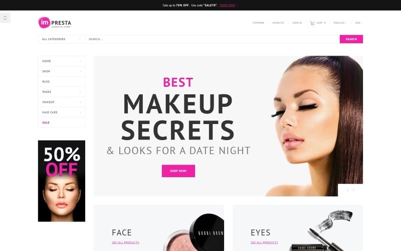 impresta cosmetics store prestashop theme original