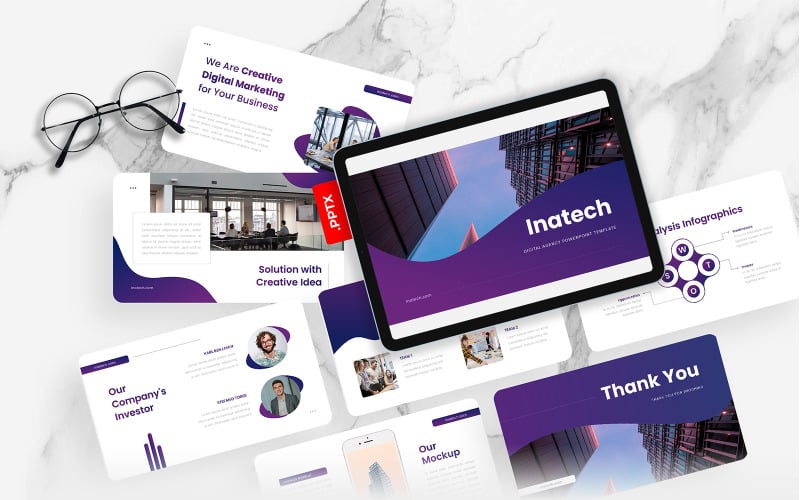 inatech digital agency powerpoint template original