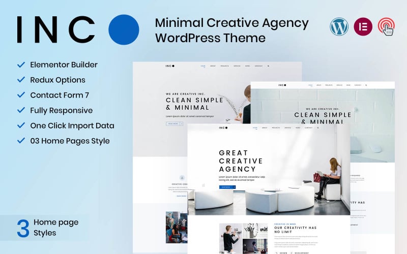 inc minimal creative agency wordpress theme original