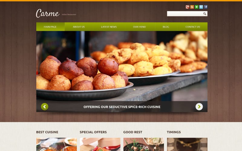 indian restaurant responsive joomla template original
