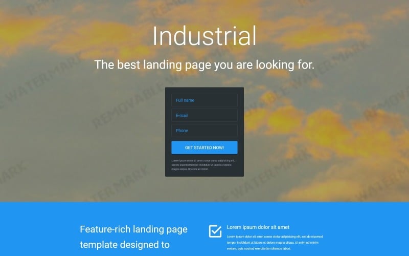 industrial responsive landing page template original