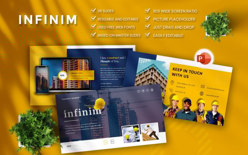 infinim contructuion business powerpoint template original